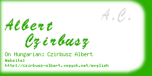 albert czirbusz business card